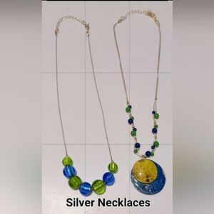 Silver Vanetian Glass Murano Beaded Necklace Lot Real Silver Brand New InPackage